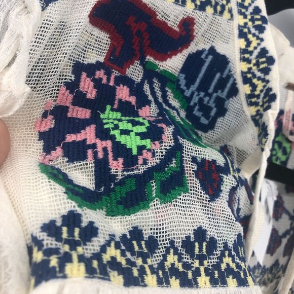 Free People Cream Blouse with Vibrant Embroidery - Picture 9 of 12